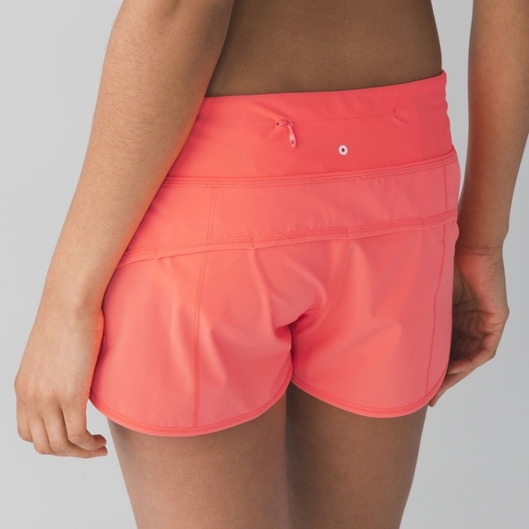 Lululemon Speed Short H2O Grapefruit 2.5" Size 4 Lined Internal Drawstring Beach - Picture 1 of 11